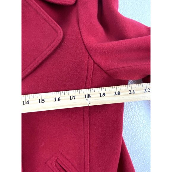 Vntg Preston & York 8P Red Wool-Blend Peacoat Double-Breasted Pocket Fully Lined - Picture 8 of 16